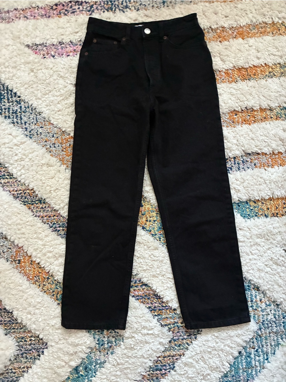 Zara straight leg jeans 100% cotton black